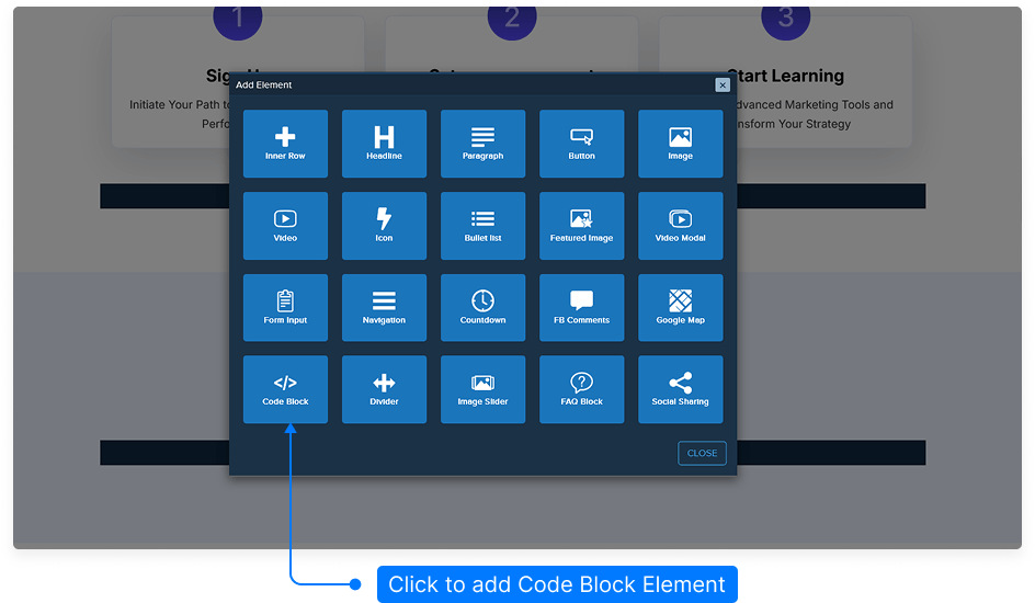 Add Element Screenshot